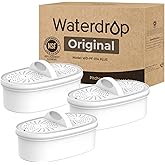 [Original] Waterdrop WD-PF-01A Plus NSF Certified Replacement Filters for All Waterdrop Pitcher and Dispenser Filtration System, Reduces Lead, PFAS, PFOA/PFOS, Last Up to 200 Gallons (3 Packs)
