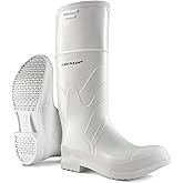 DUNLOP White PVC Plain Toe - Rubber Boots for Men & Women - PVC - Work & Concrete Boots - Soft toe - Waterproof with Tall shaft - Chemical and Slip resistant - White - Size 3-13