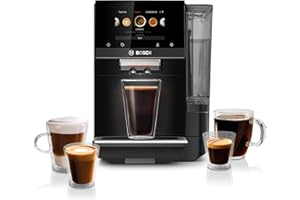 Bosch 800 Series Fully Automatic Espresso and Coffee Machine – 35 Drinks, Cold Brew, Double Cup, Milk Hose, Ceramic Grinder, Smart Features, in Black TPU60309