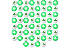 Relaxgiant 60 Pcs St. Patrick's Day Table Tennis Balls Bulk 1.57 Inch Green White Beer Washable Game Small Plastic Ball for Beer Party Carnival Pool Fun St. Patrick's Day Games Supply Decorations