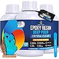 CRAFT RESIN 51OZ Crystal Clear Deep Pour Epoxy Resin Kit - Food Safe & UV Resistant Best for DIY, Art, River Table, Wood, Flower, Mold Casting Resin Epoxy Kit - for Beginners & Pros