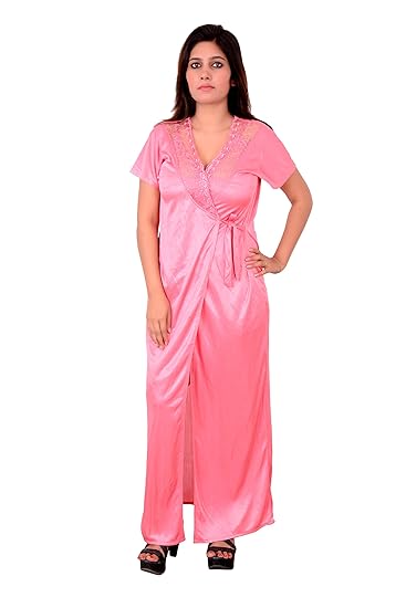 Satin Nighty & Night Gowns - Pink