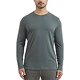 NETDRAW Men's Ultra Soft Bamboo Viscose Long Sleeve T-Shirt Crew Neck Comfy Lightweight Casual Pajama Lounge Shirt