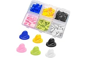DUFEIMOY 60Pcs Rubber Pin Backs Locking, Locking Pin Backs with Storage Case, Pin Backs Pin Keepers for Brooch Tie Hat Badge Insignia, Multicolor