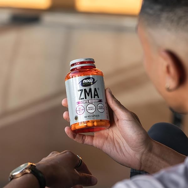 NOW FOODS SPORTS NUTRITION, ZMA (ZINC, MAGNESIUM AND VITAMIN B-6), ENHANCED ABSORPTION, SPORTS RECOVERY*, 180 CAPSULES