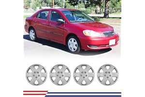Winjet Lacquer 15" Hubcaps Wheel Covers for Toyota Corolla 2005-2008 [2005 2006 2007 2008 Toyota Corolla] Wheel Tire Covers 15 inch Hubcaps Set of 4 with Decoration Nuts (15 Inch, Lacquer)