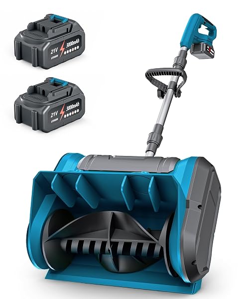 DEGGE ELECTRIC CORDLESS SNOW SHOVEL, 2X 3.0AH/ 21V/ 12-INCH BATTERY SNOW BLOWER WITH DIRECTIONAL PLATE & ADJUSTABLE FRONT HANDLE, SNOW REMOVAL FOR DRIVEWAY SIDEWALK, STEPS, PATIO (CHARGER INCLUDED)
