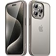 JETech Matte Case for iPhone 15 Pro 6.1-Inch, Shockproof Military Grade Drop Protection, Frosted Translucent Back Phone Cover, Anti-Fingerprint (Natural Titanium)