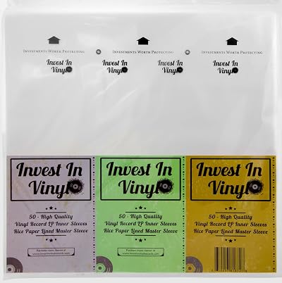 Invest In Vinyl 50 Master Sleeves Rice Paper Anti Static LP Inner Sleeves