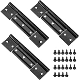 3Pack Black Screen Door Hinges 1/8 in Grooved Center for Most Screen Doors | Aluminum Matte Black ResidentialStorm Door Hinge Replacement Kit