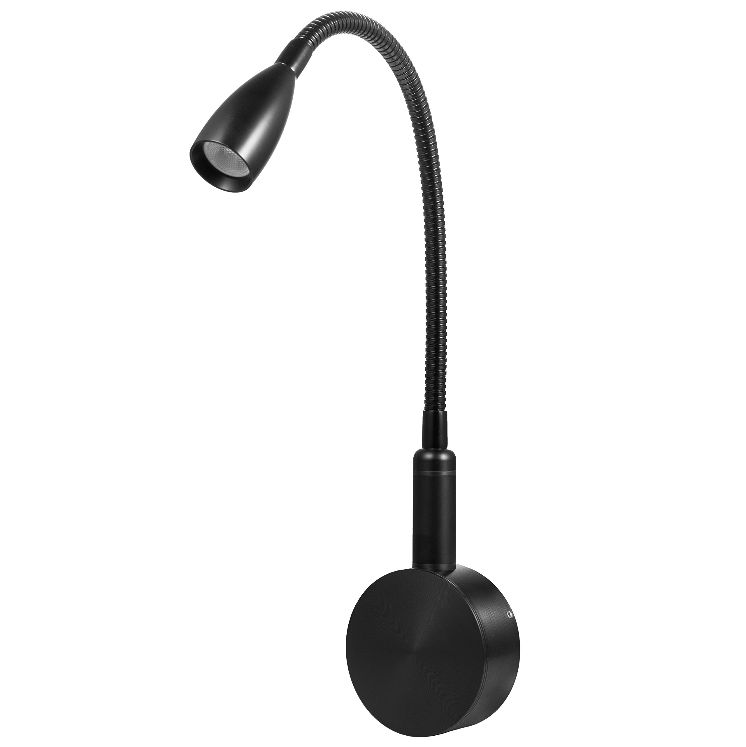 Meanyee Flexible Gooseneck Wall Reading Lamp 3W Bedside Lights with Touch Switch/Dimmable for Reading in Bed(No Indicator)