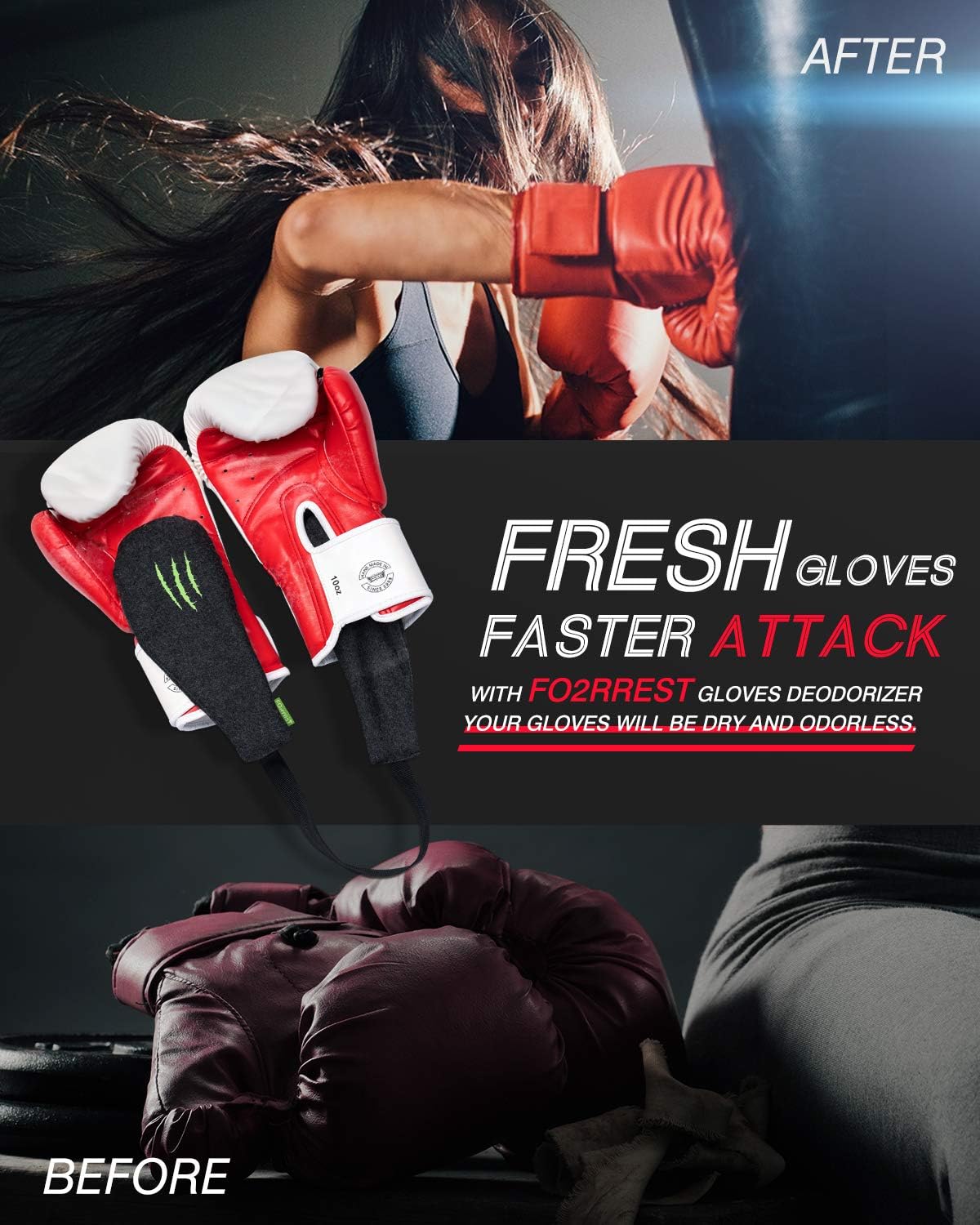 FO2RREST Glove Deodorizers for Boxing - Odor Eliminator and Moisture Absorber for Sports Gloves, Air Purifying Bags : Sports & Outdoors
