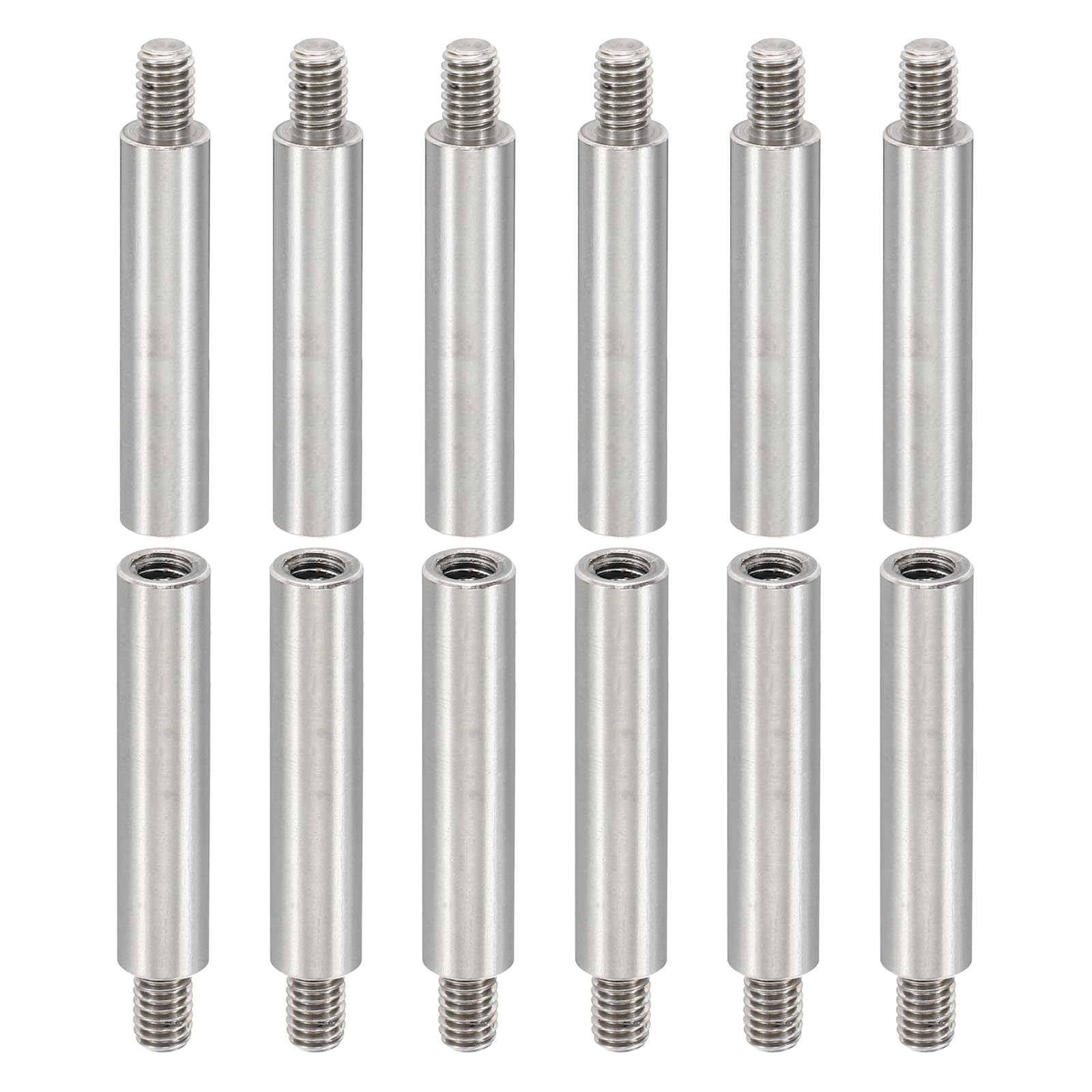 PATIKIL 12pcs M4 Standoffs, M4 30+6mm Spacer Standoffs Steel Threaded Standoffs Screws Kit 4mm ID 6mm OD Metric Male Female Thread Adapters for Circuit Board PCB RC Drones Motherboard