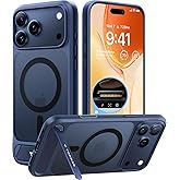 TORRAS for iPhone 17 Pro Case with Strong Magnetic & Stand, Fit for MagSafe, Mil-Grade Protection, Built-in Kickstand, Camera Control, Translucent Shockproof Slim 17 Pro Cover Ostand, Deep Blue