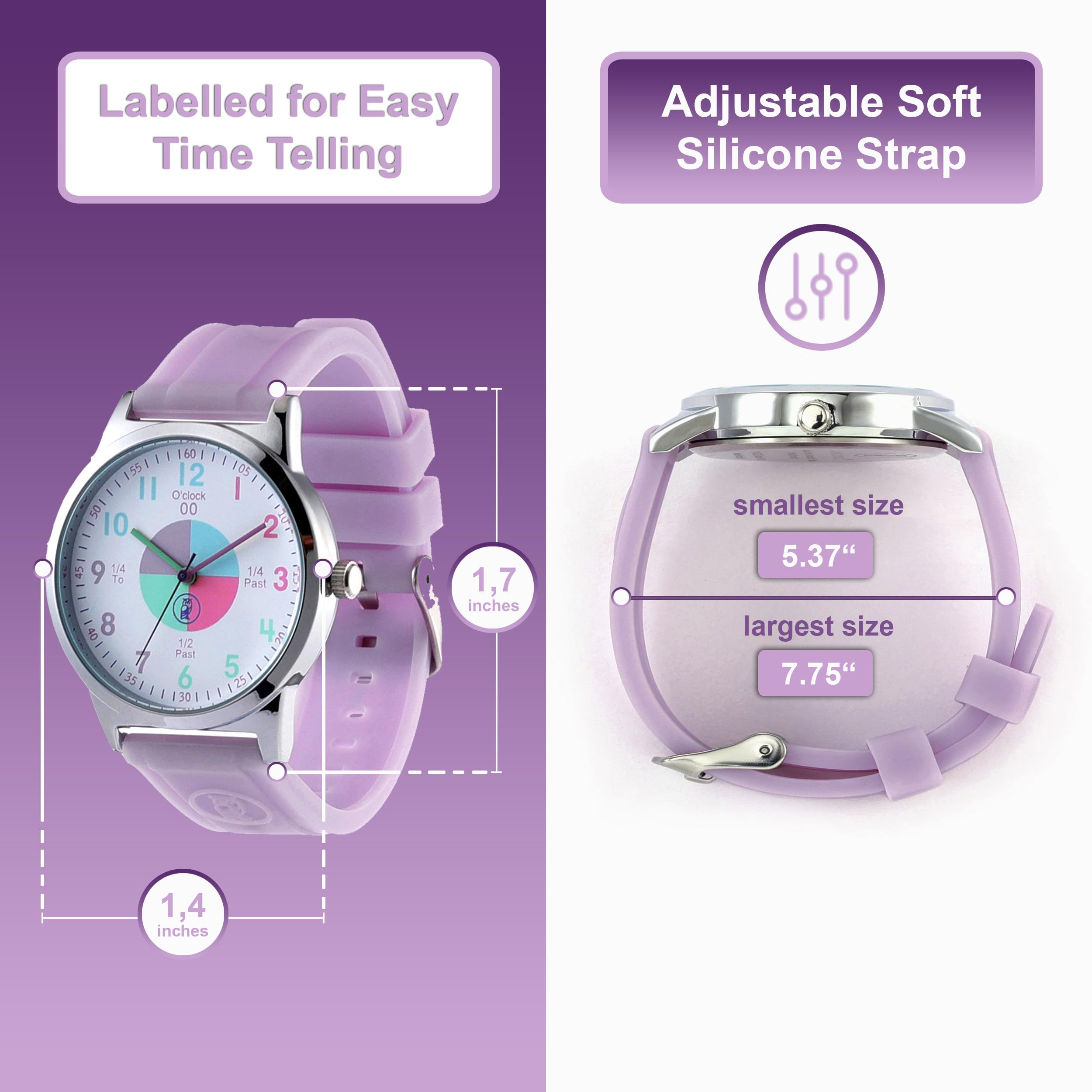 OWLCONIC Analog Kids Watch - Girls & Boys Watches Ages 7-12 - Kids Analog Watch - Telling Time Teaching Tool - Gift Watches for Girls and Boys