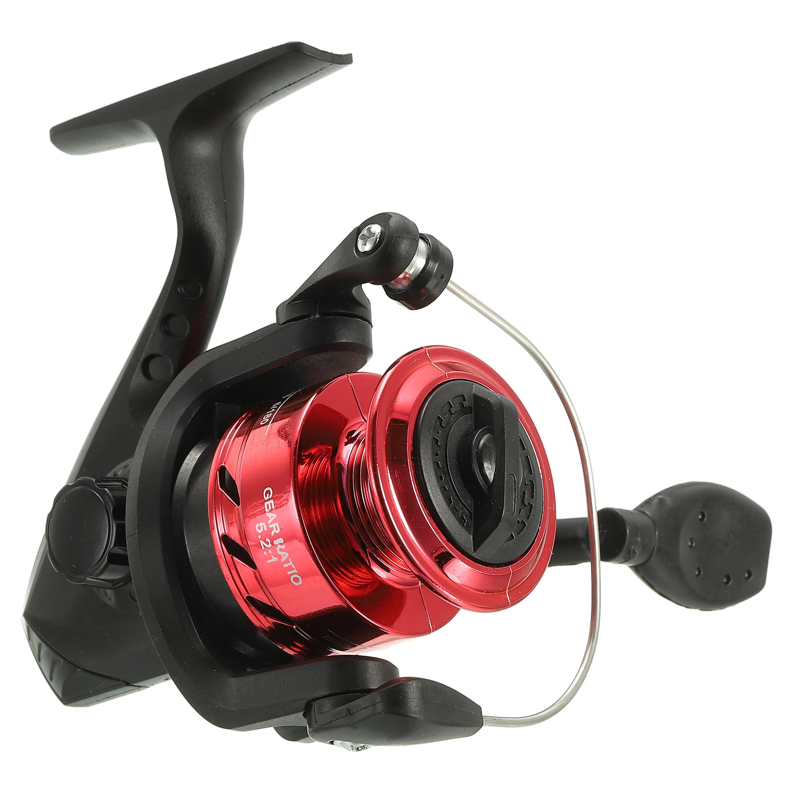 PATIKIL Fishing Reel, Ultralight Saltwater Reel Left/Right Interchangeable Handle 5.2:1 Gear Ratio for Freshwater Saltwater Ice Fishing, Black, Red