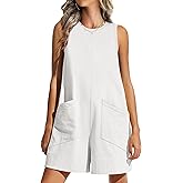 ANRABESS Womens Romper Casual Loose Sleeveless 2026 Summer One Piece Outfits Short Jumpsuit Overall Beach Vacation Clothes