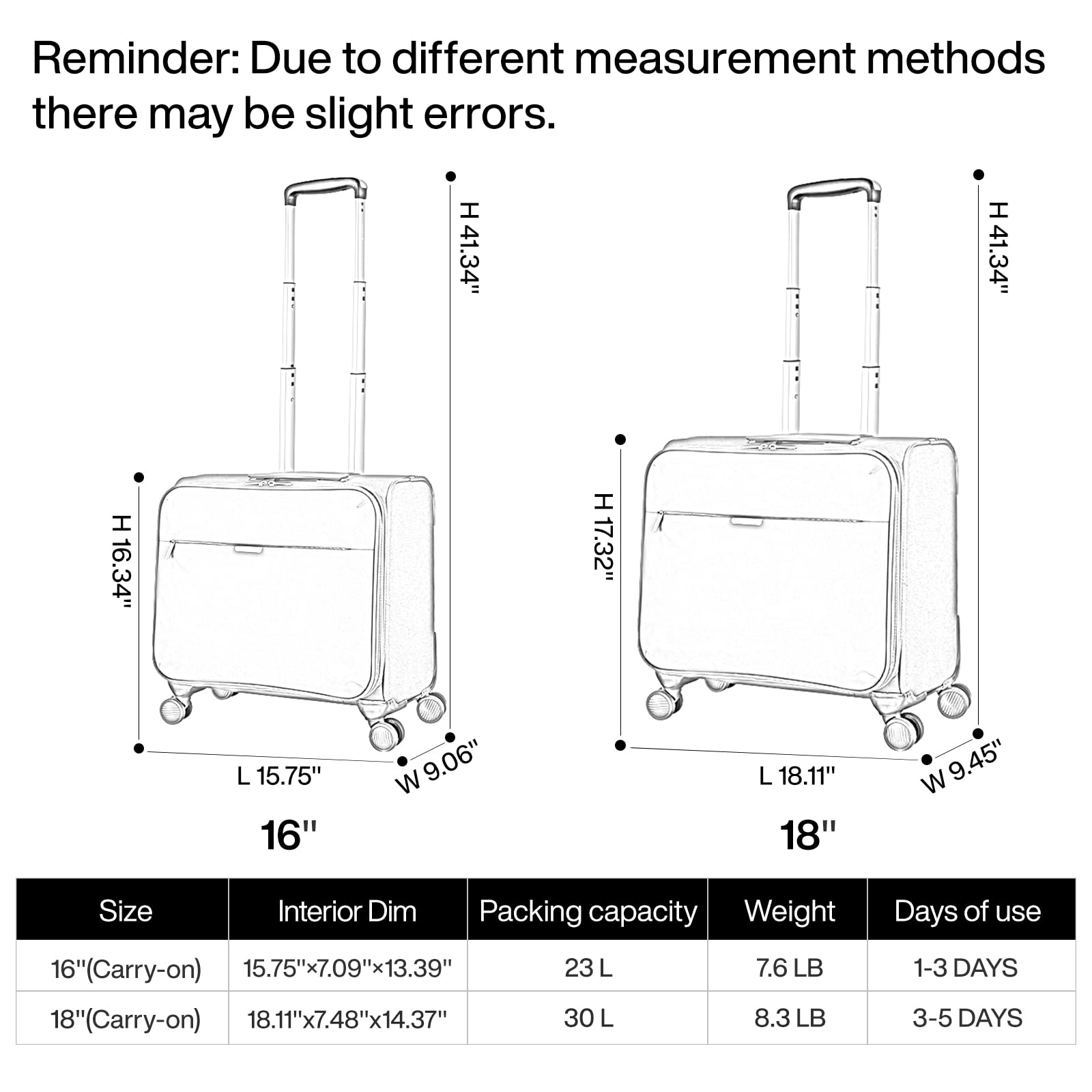 Hanke 16 Inch Softside Airline Approved Carry On Luggage Suitcases with Wheels,Travel Luggage Lightweight Square Suitcase with Lock Rolling Luggage Bag with USB Port for Business Trip Men Women.