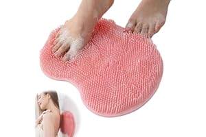 Shower Foot Scrubber Mat with Non-Slip Suction Cups, Foot Back Cleaning Pad Back Washer Exfoliating Bath Wash Pad, Non Slip B