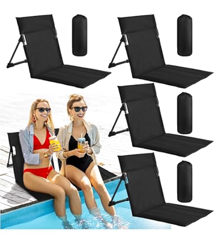 Regista Gold 4 Chaises De Plage Pliables Portables Textilène Aluminium