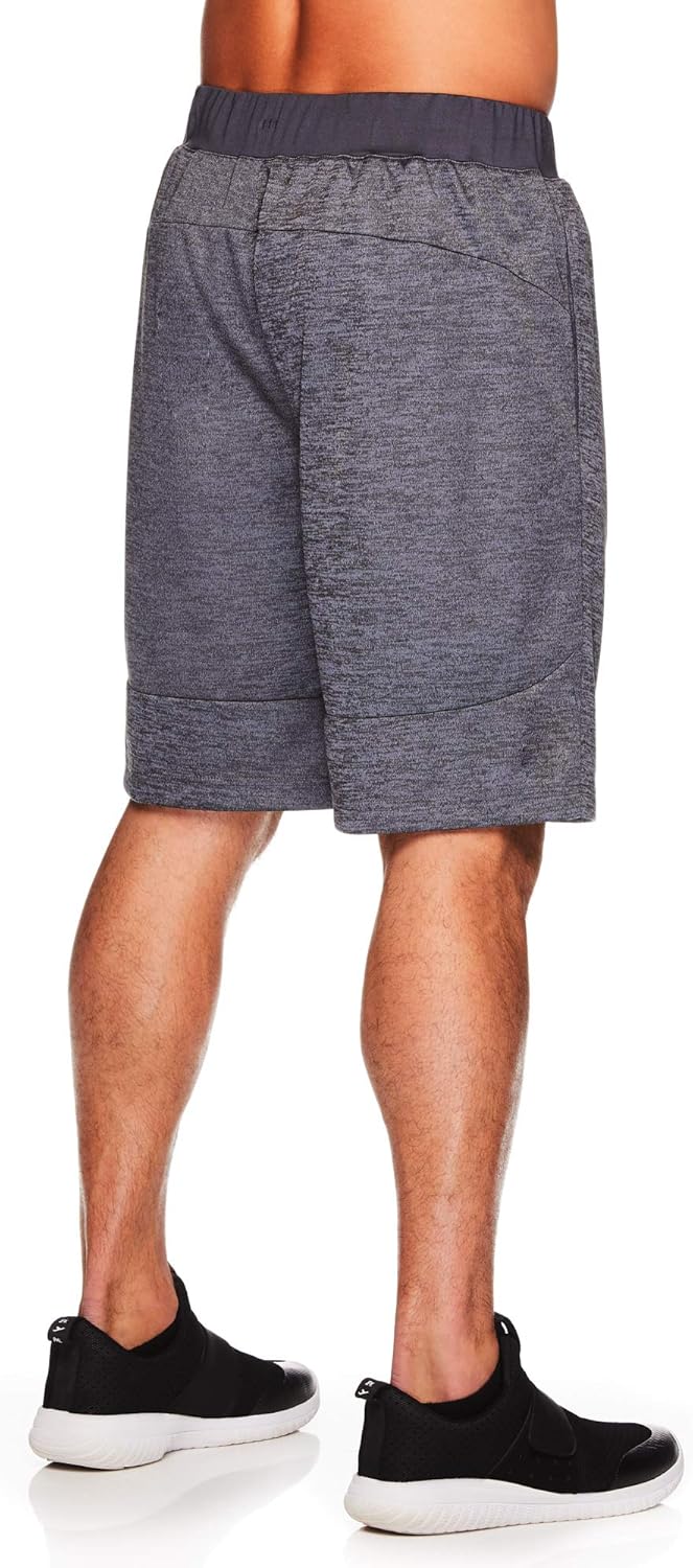 Gaiam Men's Yoga Shorts - Performance Heather Gym & Workout Short w/Pockets: Clothing