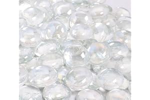 KIBOW 10-Pound Pack Fire Glass Beads for Gas Fire Pit, 3/4 Inch-Clear Color