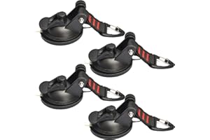 Eyskutvjc 4PCS Suction Cups Heavy Duty with Hooks,Outdoor Strong Suction Cup Wall Anchor for Camping Tarp Accessory,Car Side Awning,RV Boat Window Glass Camping Trap