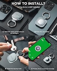 VULKIT Keychain Compatible for Apple Airtag Leather