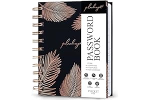 PLANBERRY Password Book Premium – Small Internet Address Organizer with A-Z Tabs – Pocket Website Password Keeper with Alphabetical Tabs – 4.7x5.7″, Hardcover (Onyx Black)