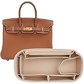 DOIAPUOS Premium Felt Handbag Organizer Insert for Birkin 35 Bag Scratch Protection Safeguard (Beige, BK35)
