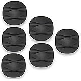 iGotTech Cable Clips & Cord Management System: Desktop Cable Organizer & Computer, Electrical, Charging or Mouse Cord Holder (Black)