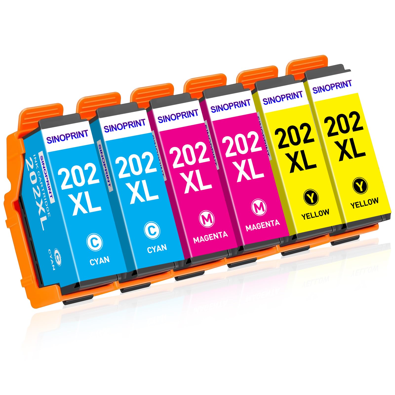 SINOPRINT 202XL Ink Cartridges Compatible with Epson 202XL Colour Ink Replacement for Epson XP6100 Ink Cartridges for Expression Premium XP6105 XP6000 XP6005 XP6100 XP-6100 XP-6105 XP-6000 XP-6005