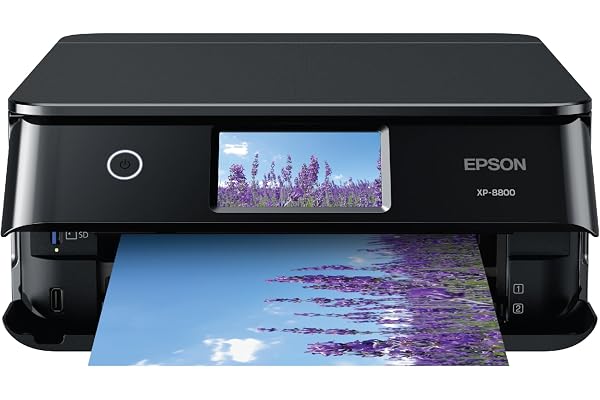 Epson Expression Photo XP-8800 Wireless Printer with 6-Color Claria Ink System, Borderless Prints up to 8.5" x 11", Fast Prin