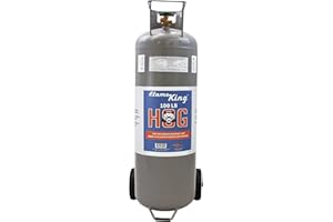Flame King 100LB Empty Propane Tank with Wheels, Horizontal & Vertical LP Cylinder with Built-in Gauge for Fire Tables, Fire Pits, Patio Heaters, Barbeques, Lunch Trucks, Weed Torches & Truck Campers