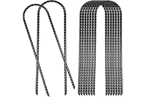 ZHHENIALY 20 Pack 10 Inch Heavy Duty Trampolines Wind Stakes Galvanized Steel Garden Stakes U-Shaped Staples for Landscaping, Camping Tents, Soccer Goals and Garden Decoration