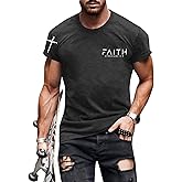 Christian Shirts for Men:Faith Cross Printed T-Shirts Christian Gifts for Men Jesus Shirts Holy Bible Tees