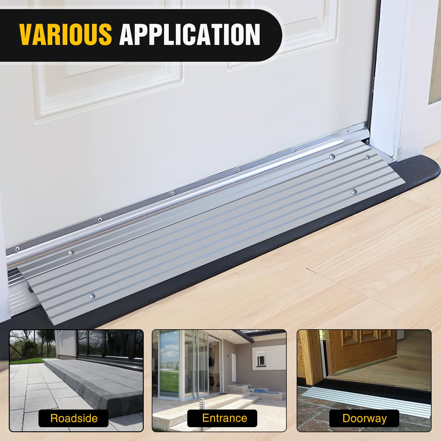 1" Rise Threshold Ramp For Doorways, Aluminum Door Entry Ramps For Wheelchairs For Home, 800lbs Load Capacity, Portable Wheelchair Ramp For Scooters, Power Chairs, Walkers In Manama, Bahrain
