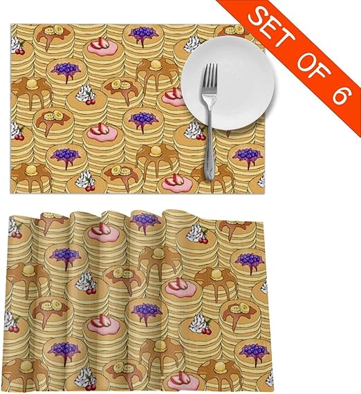 Amazon Miaowow Set Of 6 Placemats Pancake Breakfast Anti Skid amazon-miaowow-set-of-6-placemats-pancake-breakfast-anti-skid