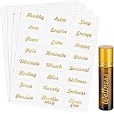 TESWEY 192Pcs Essential Oil Labels Stickers, Roller Bottle Labels for Essential Oils,Waterproof Self Adhesive Labels for Roller Bottles(24 Names, Small Size