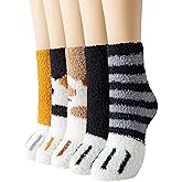 Sofvoyami Women's Cat Paw Socks - Cozy Fluffy Soft Comfy Animal Slipper Socks for Women, Sleeping, Cute Christmas Gifts for Girls and Cat Lovers