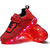YUNICUS Kids Light Up Shoes Led Flash Sneakers with Spider Upper USB Charge for Boys Girls Toddles Best Gift for Birthday Thanksgiving Christmas Day