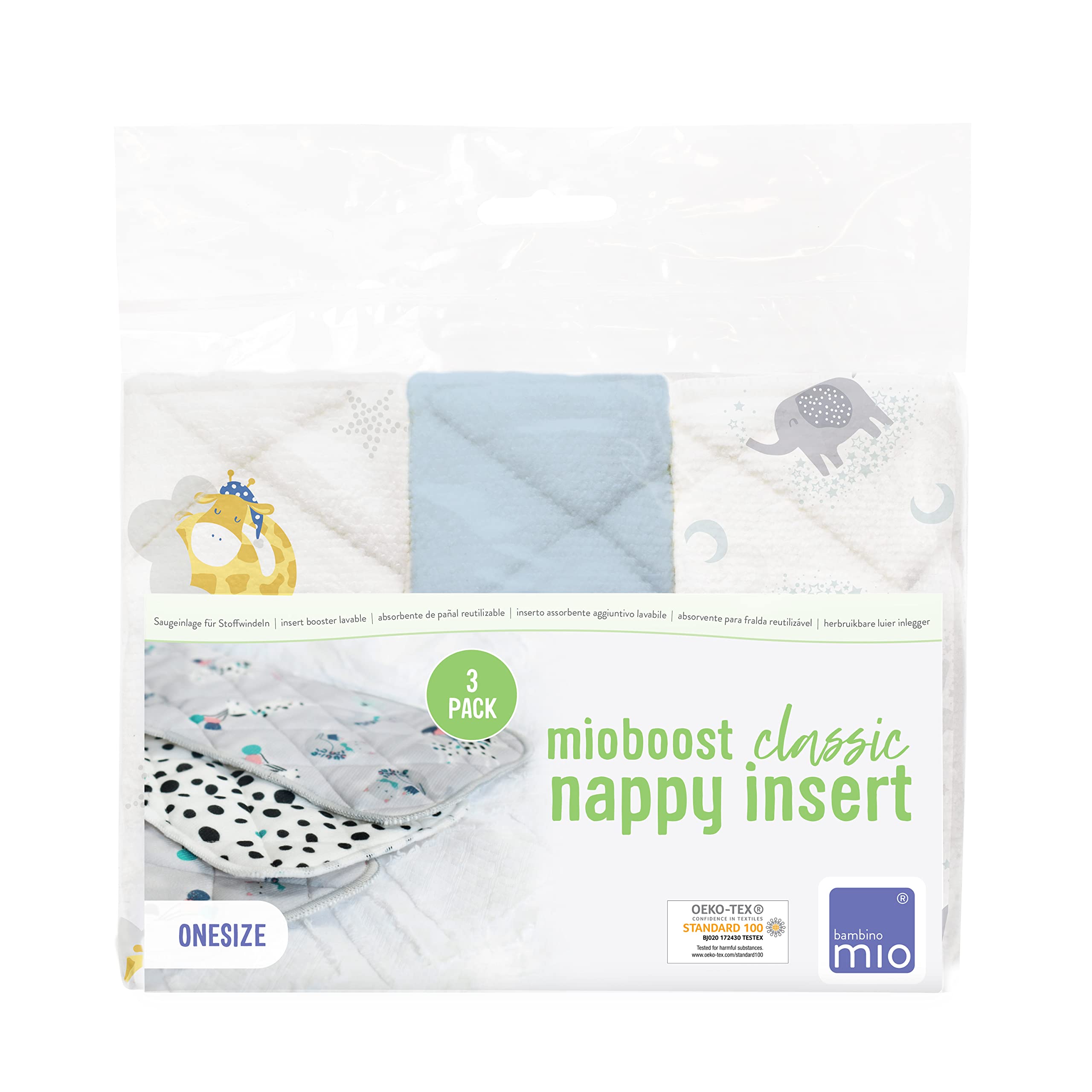Bambino Mio, Mioboost Classic Flat Nappy Insert to Maximise Absorbency, Dreamland, 3 (Pack of 1)