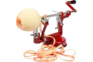 CUCINAPRO Apple Peeler and Corer - Durable Heavy Duty Chrome Cast Iron w Powerful Countertop Suction, Hand Crank for Fruits, Potatoes or Veggies, Fall Picking Season- Thanksgiving Pie Dessert Baking, Xmas Gift