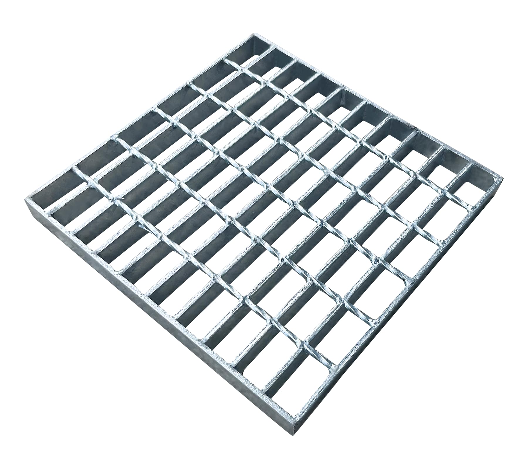Natotela Galvanized Steel Drain Grating 300x300x30mm Durable Heavy Duty Metal Grating Square Gully Grid for 12" Square Catch Basin Outdoor Drainage Grates Thick for Garage Sewer Downspout Driveway