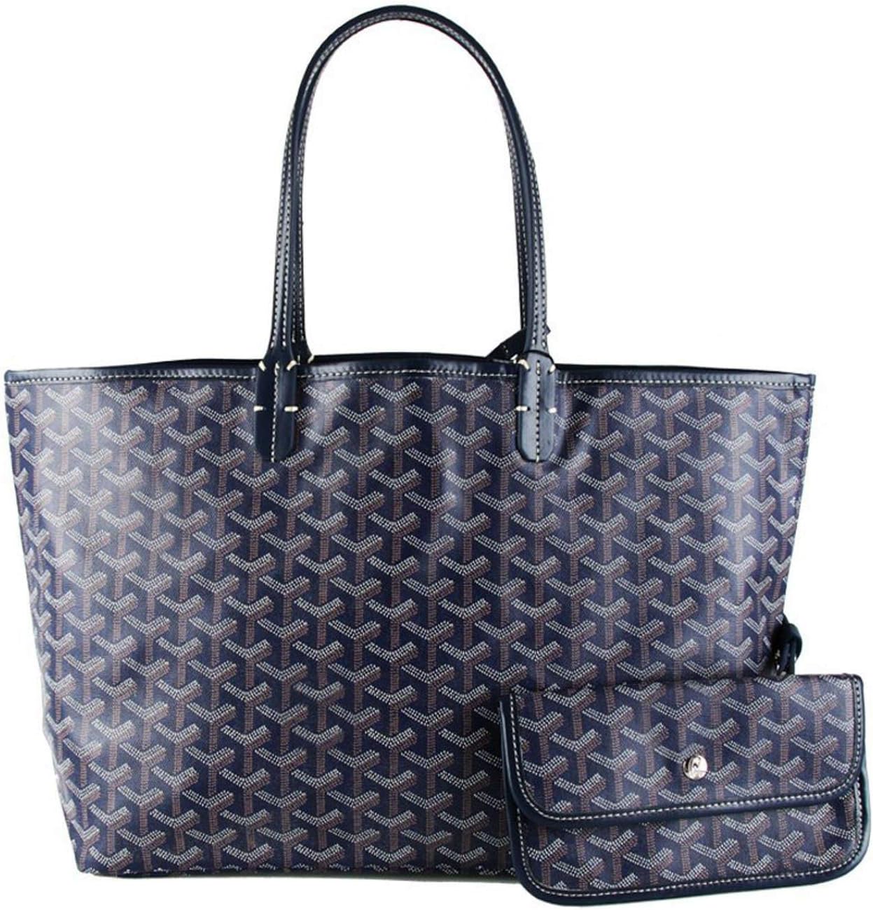 Stylesty Fashion Shopping PU Tote Bag, Designer Shoulder Handbags with Key Ring Blue Size: Medium