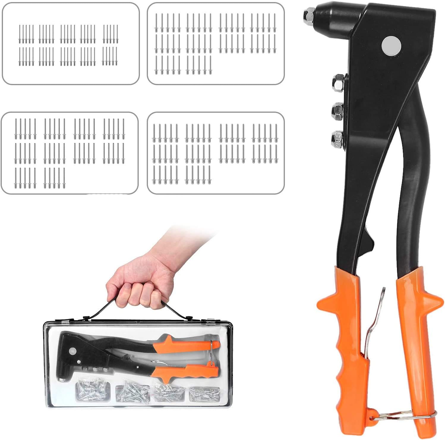 Pop Rivet Threaded Inserts AUTOUTLET Pop Rivet Gun Kits Rivet Pliers Single Handle Rivet Gun with ...