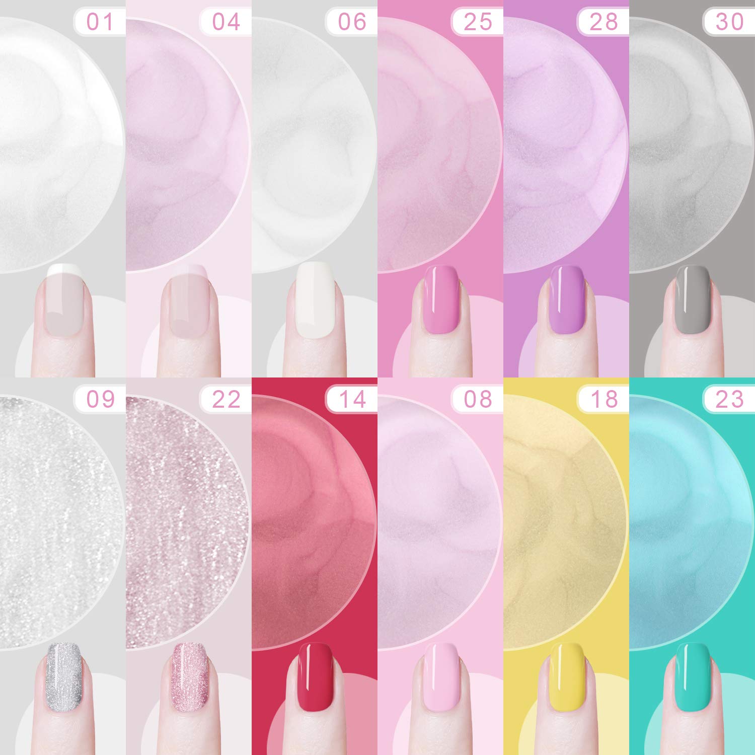 Cooserry Acrylic Powder Nail Kit - 12 Acrylic Nail Powder Set Different Vibrant Colors of 10g Each with Manicure Tools for Nail Art Design Acrylic Powder Set in Your Perfect Summer Nail Collection: Beauty