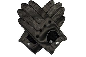 Harssidanzar Men's Leather Driving Gloves, Soft Unlined Gloves, GM026CA