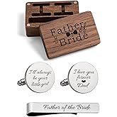 Kooer Personalized Engraved Cuff Links Tie Clip Set Custom Engrave Phrase Wedding Cufflinks Jewelry Gift for Father Dad Of all the Walks We've taken This one is my Favorite