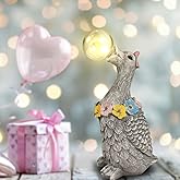 Vasesun Porch Goose Statue with Solar Bubble Light Garden Gray Figurine Decor for Yard Lawn Patio Outdoor Decorations Housewarming Gifts for Mom Grandma Women